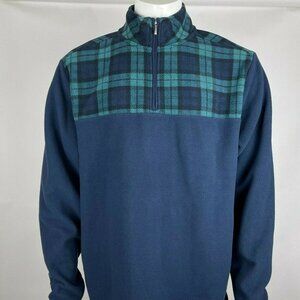 Brooks Brothers 1/2 Zip Fleece Pullover Sweater Long Sleeve Blue‎ Mens XL EUC